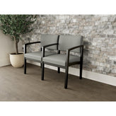 Lenox Wood Waiting Reception 2 Seat Tandem Seating Wood Frame