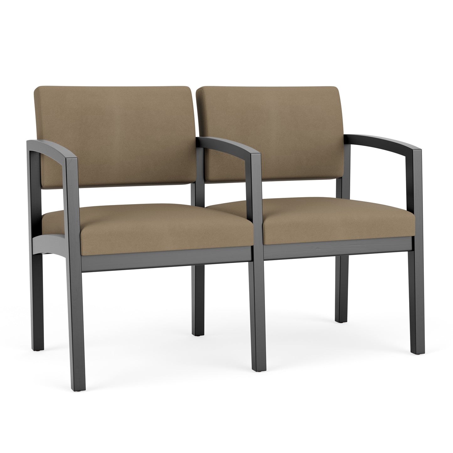 Lenox Wood Waiting Reception 2 Seat Tandem Seating Wood Frame