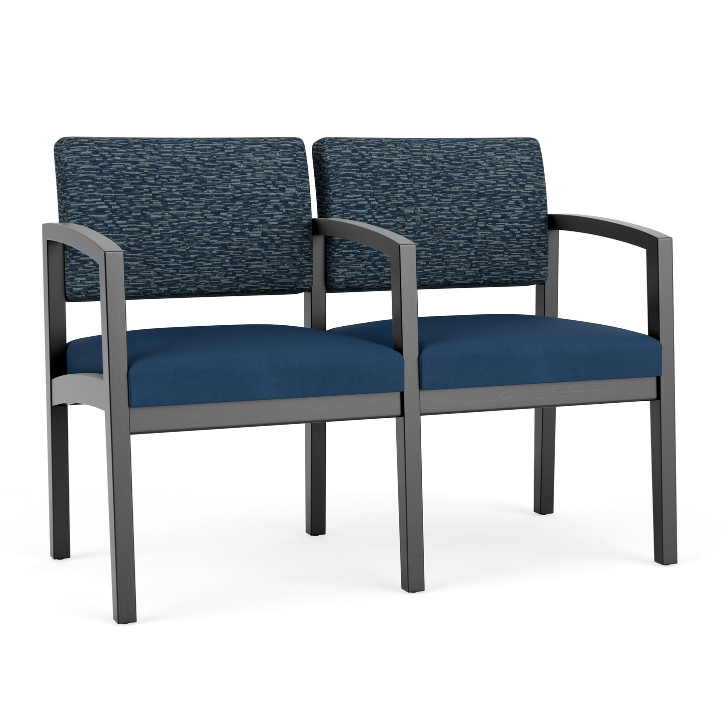 Lenox Wood Waiting Reception 2 Seat Tandem Seating Wood Frame
