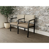 Lenox Wood Waiting Reception 2 Seat Tandem Seating Wood Frame