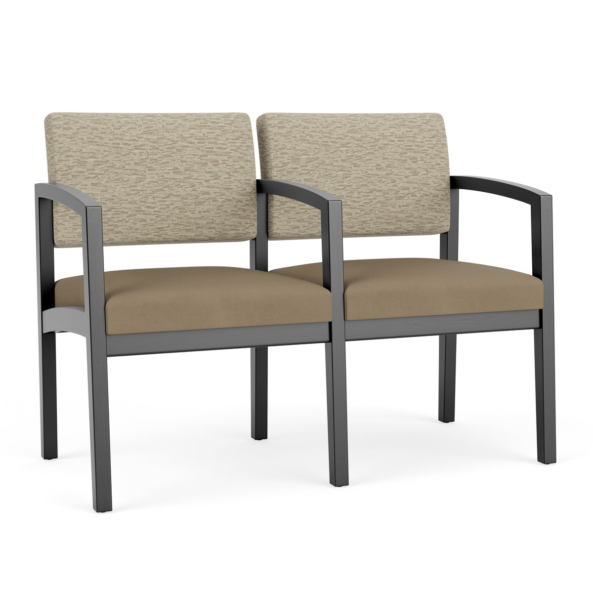 Lenox Wood Waiting Reception 2 Seat Tandem Seating Wood Frame