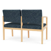 Lenox Wood Waiting Reception 2 Seat Tandem Seating Wood Frame