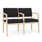 Lenox Wood Waiting Reception 2 Seat Tandem Seating Wood Frame