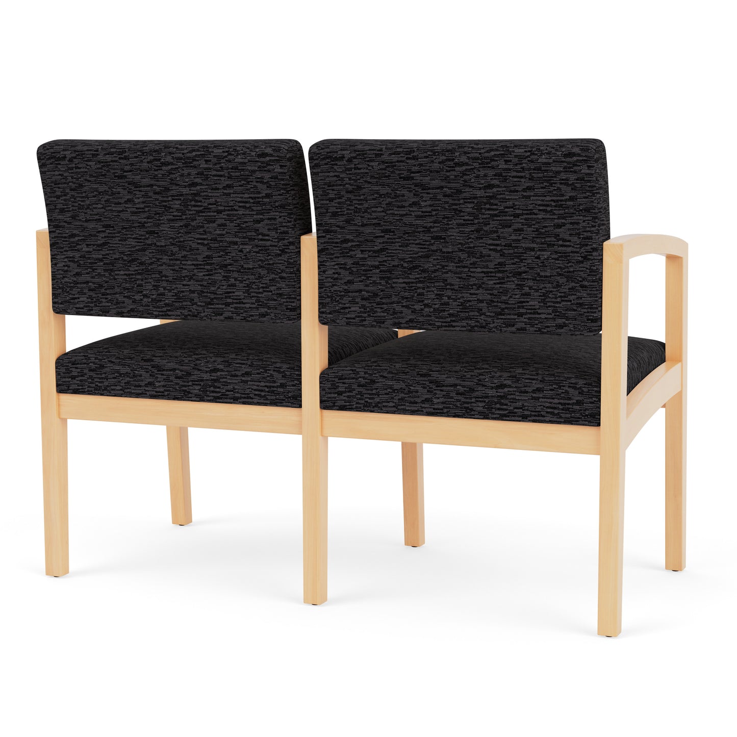 Lenox Wood Waiting Reception 2 Seat Tandem Seating Wood Frame