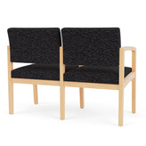 Lenox Wood Waiting Reception 2 Seat Tandem Seating Wood Frame