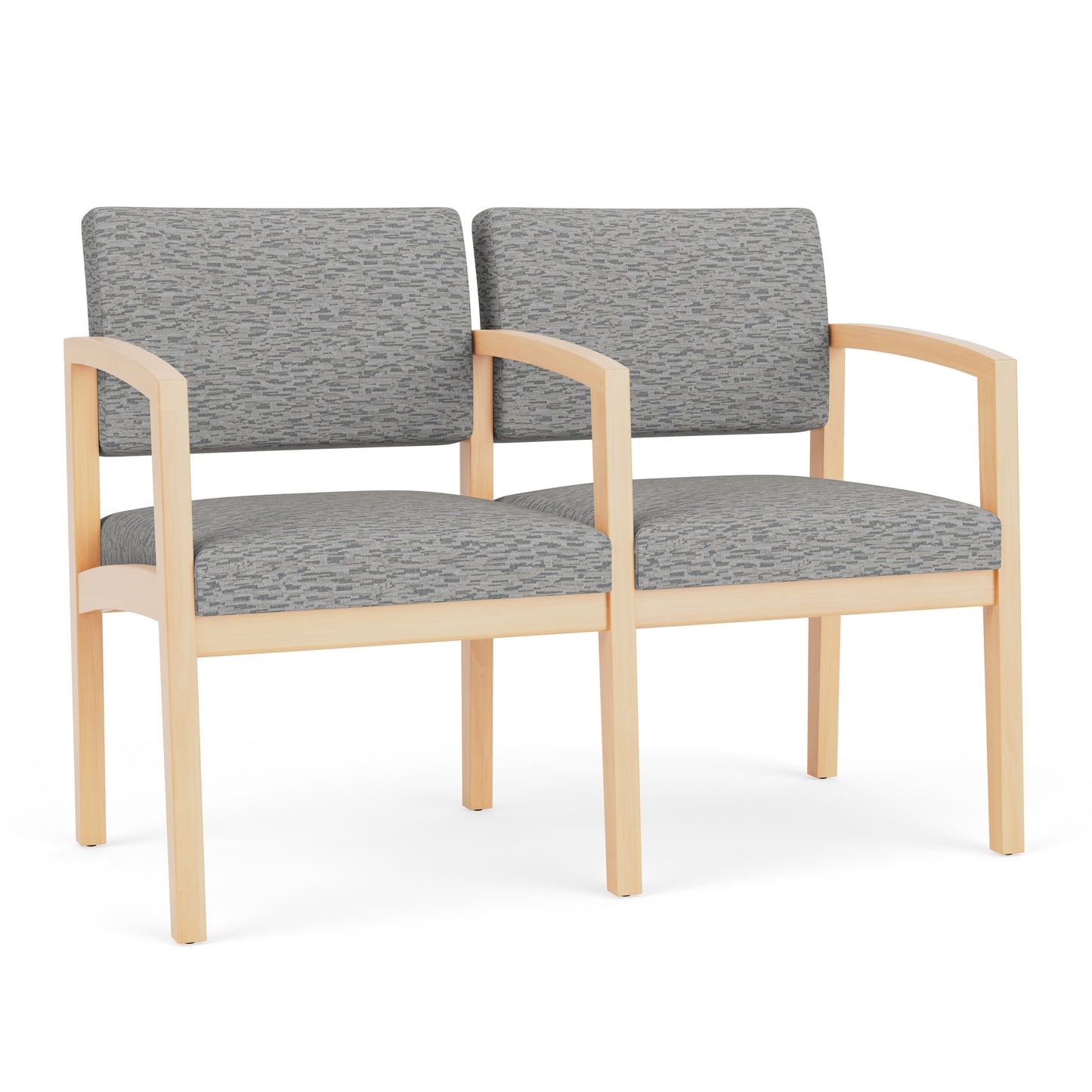 Lenox Wood Waiting Reception 2 Seat Tandem Seating Wood Frame