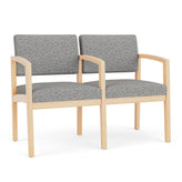 Lenox Wood Waiting Reception 2 Seat Tandem Seating Wood Frame