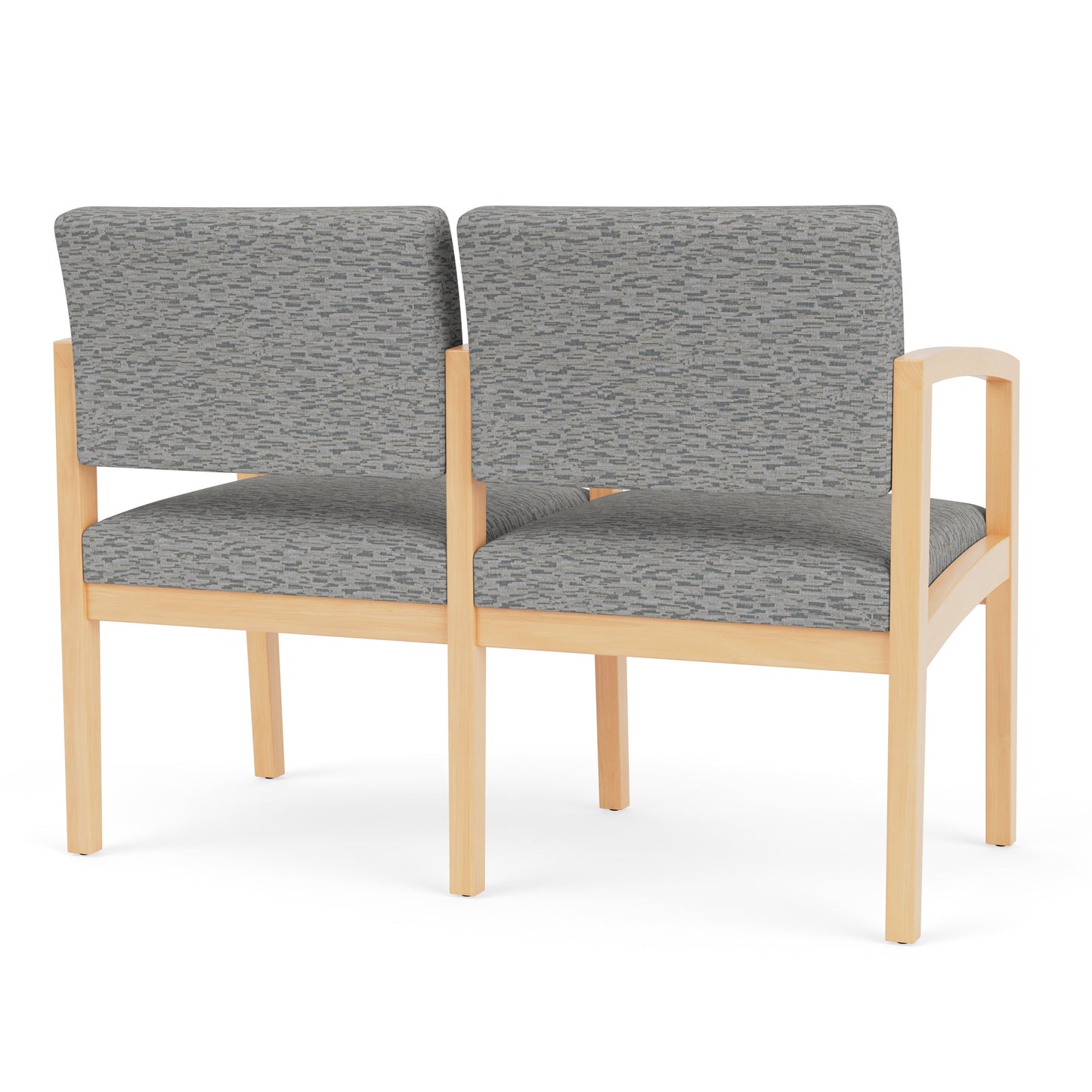 Lenox Wood Waiting Reception 2 Seat Tandem Seating Wood Frame