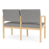 Lenox Wood Waiting Reception 2 Seat Tandem Seating Wood Frame