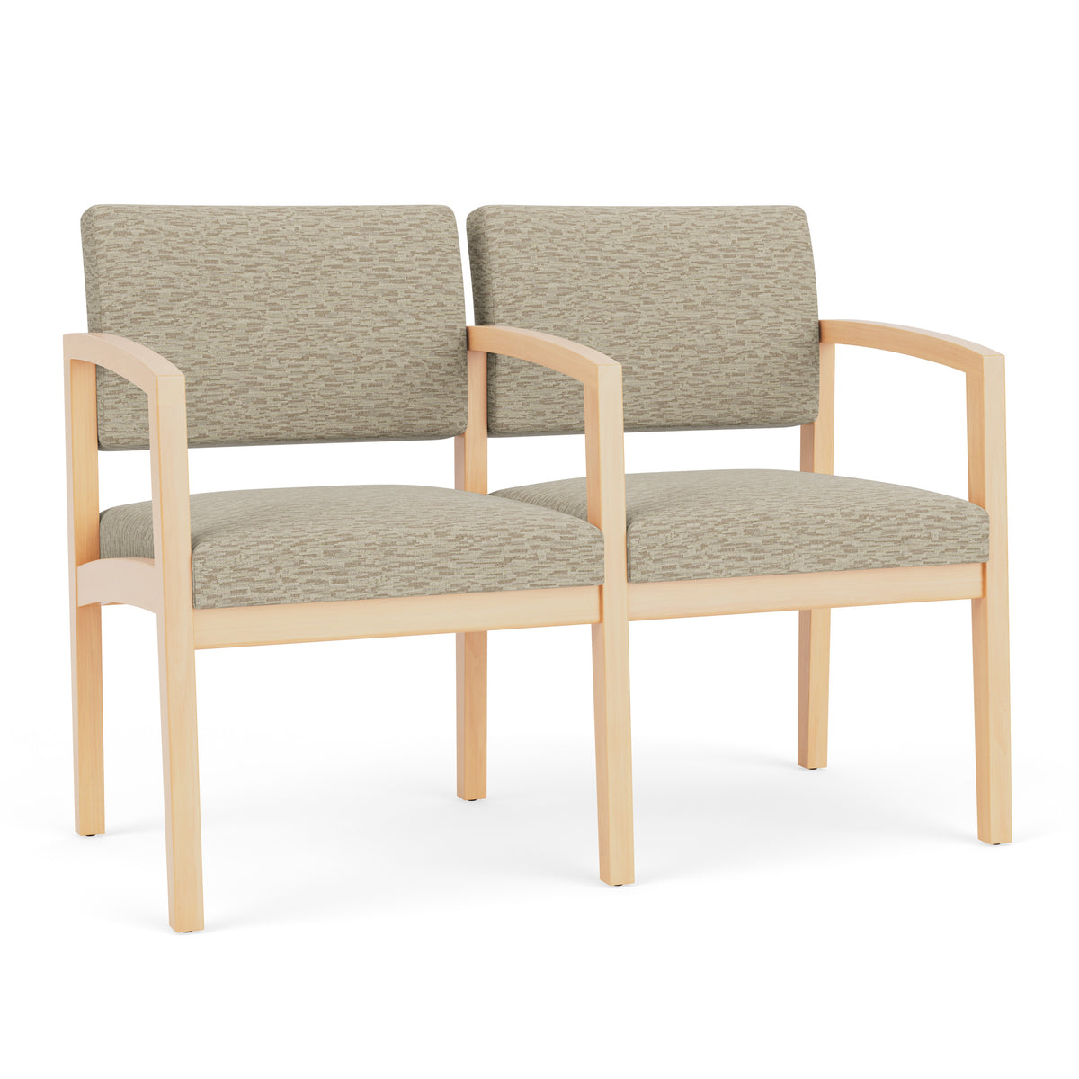 Lenox Wood Waiting Reception 2 Seat Tandem Seating Wood Frame