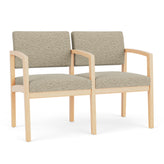 Lenox Wood Waiting Reception 2 Seat Tandem Seating Wood Frame