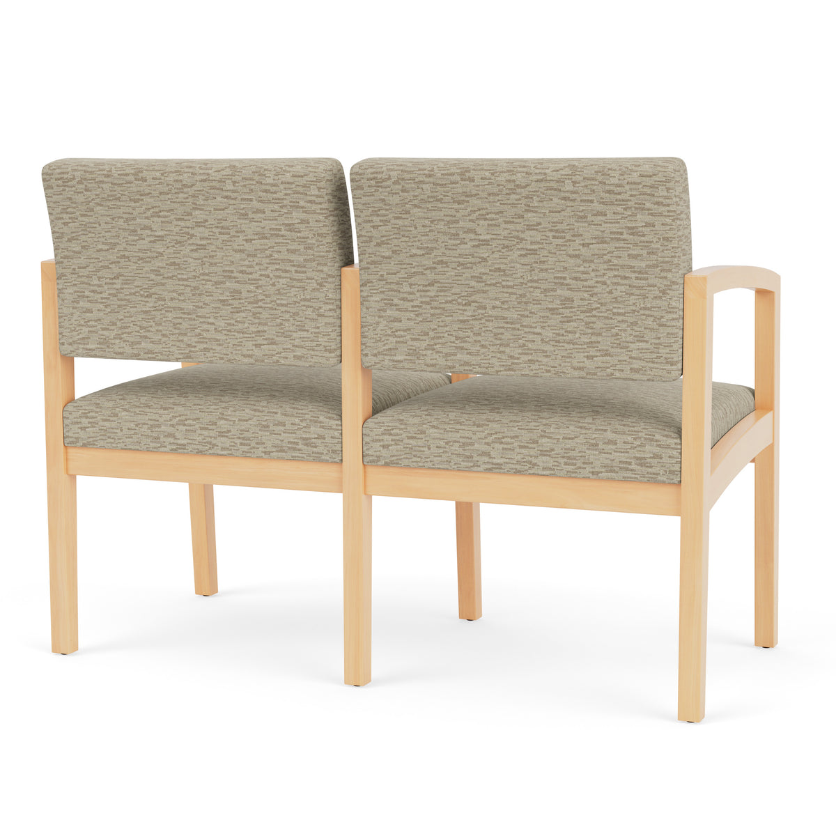 Lenox Wood Waiting Reception 2 Seat Tandem Seating Wood Frame