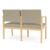 Lenox Wood Waiting Reception 2 Seat Tandem Seating Wood Frame