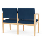 Lenox Wood Waiting Reception 2 Seat Tandem Seating Wood Frame