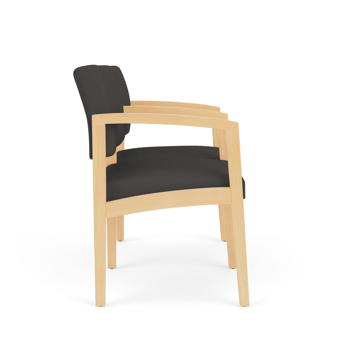 Lenox Wood Waiting Reception 2 Seat Tandem Seating Wood Frame