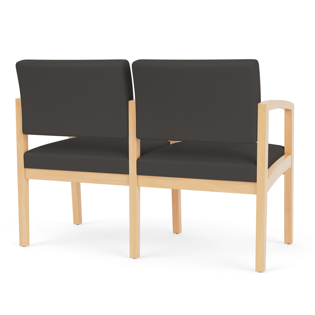 Lenox Wood Waiting Reception 2 Seat Tandem Seating Wood Frame
