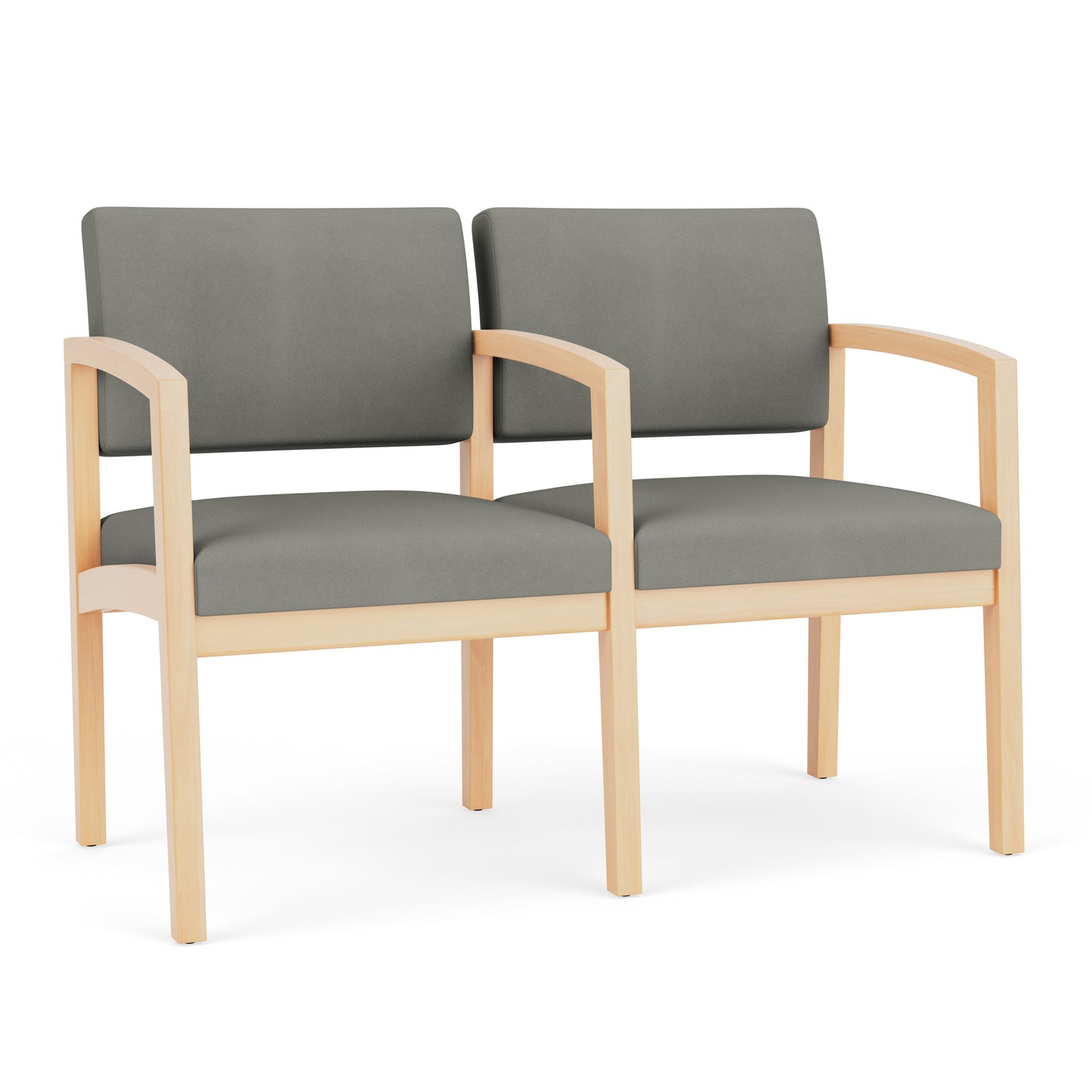 Lenox Wood Waiting Reception 2 Seat Tandem Seating Wood Frame