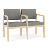 Lenox Wood Waiting Reception 2 Seat Tandem Seating Wood Frame