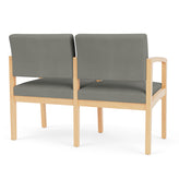 Lenox Wood Waiting Reception 2 Seat Tandem Seating Wood Frame