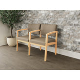 Lenox Wood Waiting Reception 2 Seat Tandem Seating Wood Frame