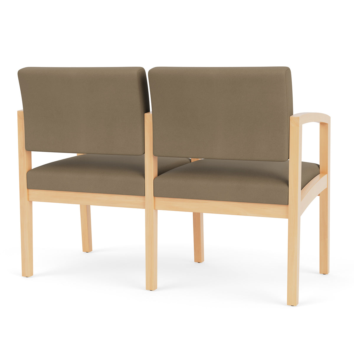 Lenox Wood Waiting Reception 2 Seat Tandem Seating Wood Frame