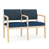 Lenox Wood Waiting Reception 2 Seat Tandem Seating Wood Frame