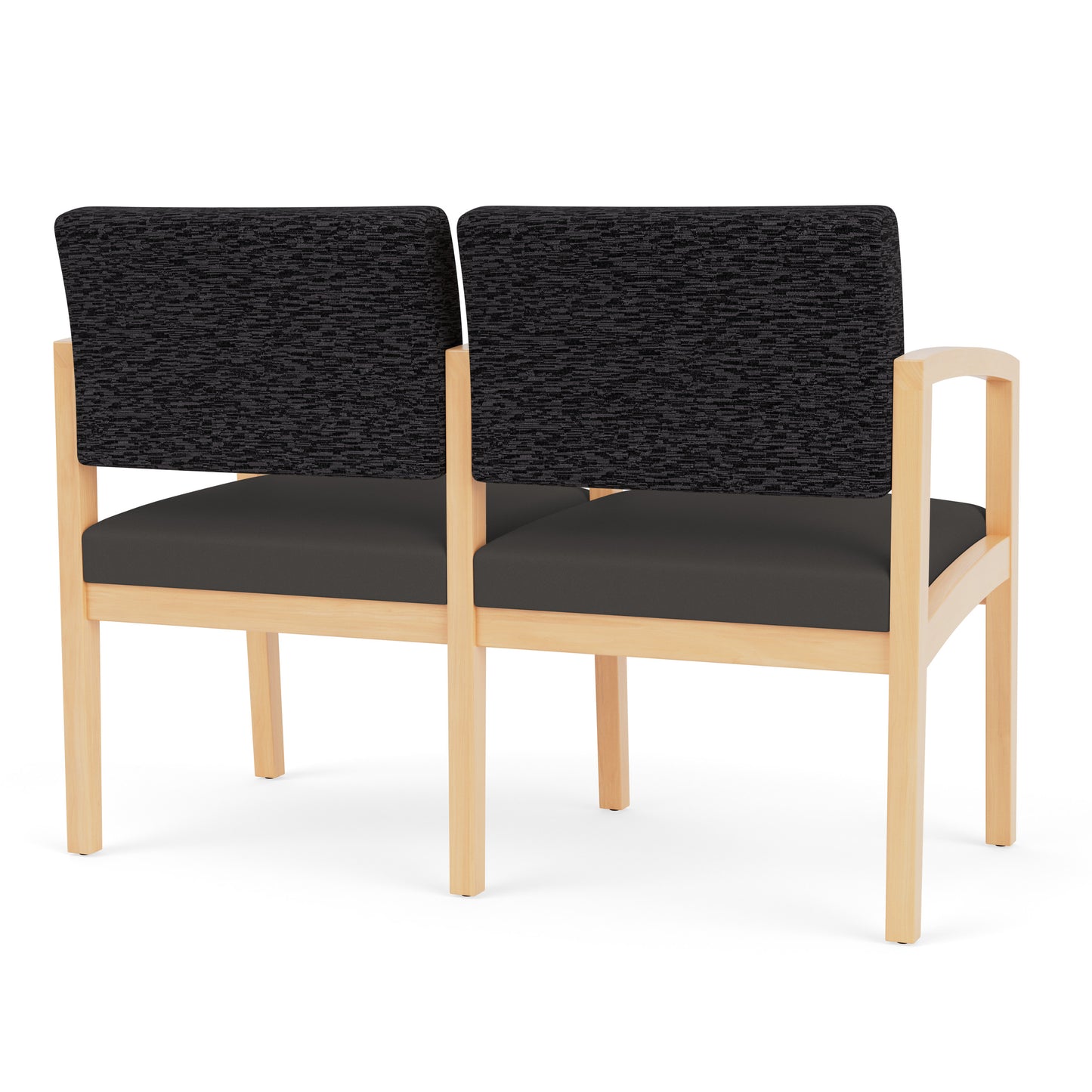 Lenox Wood Waiting Reception 2 Seat Tandem Seating Wood Frame