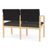 Lenox Wood Waiting Reception 2 Seat Tandem Seating Wood Frame