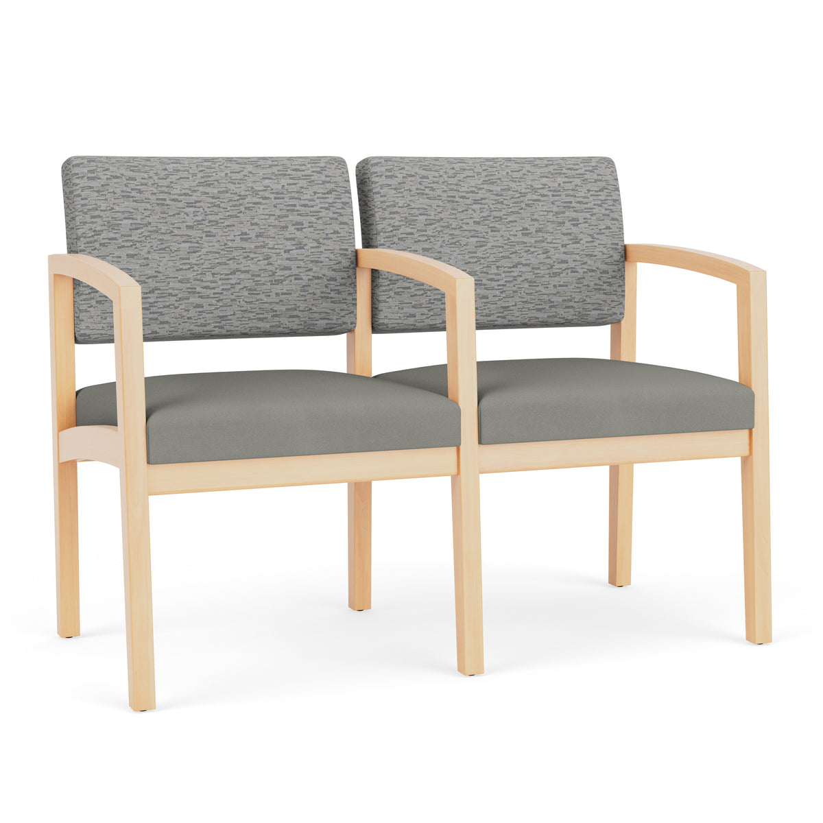 Lenox Wood Waiting Reception 2 Seat Tandem Seating Wood Frame