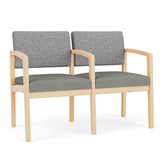 Lenox Wood Waiting Reception 2 Seat Tandem Seating Wood Frame
