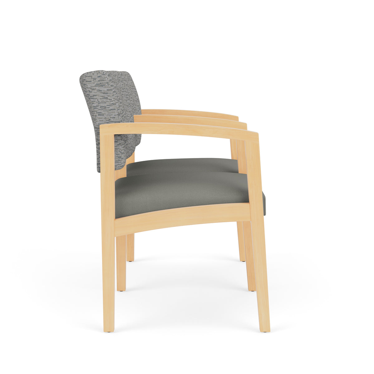 Lenox Wood Waiting Reception 2 Seat Tandem Seating Wood Frame