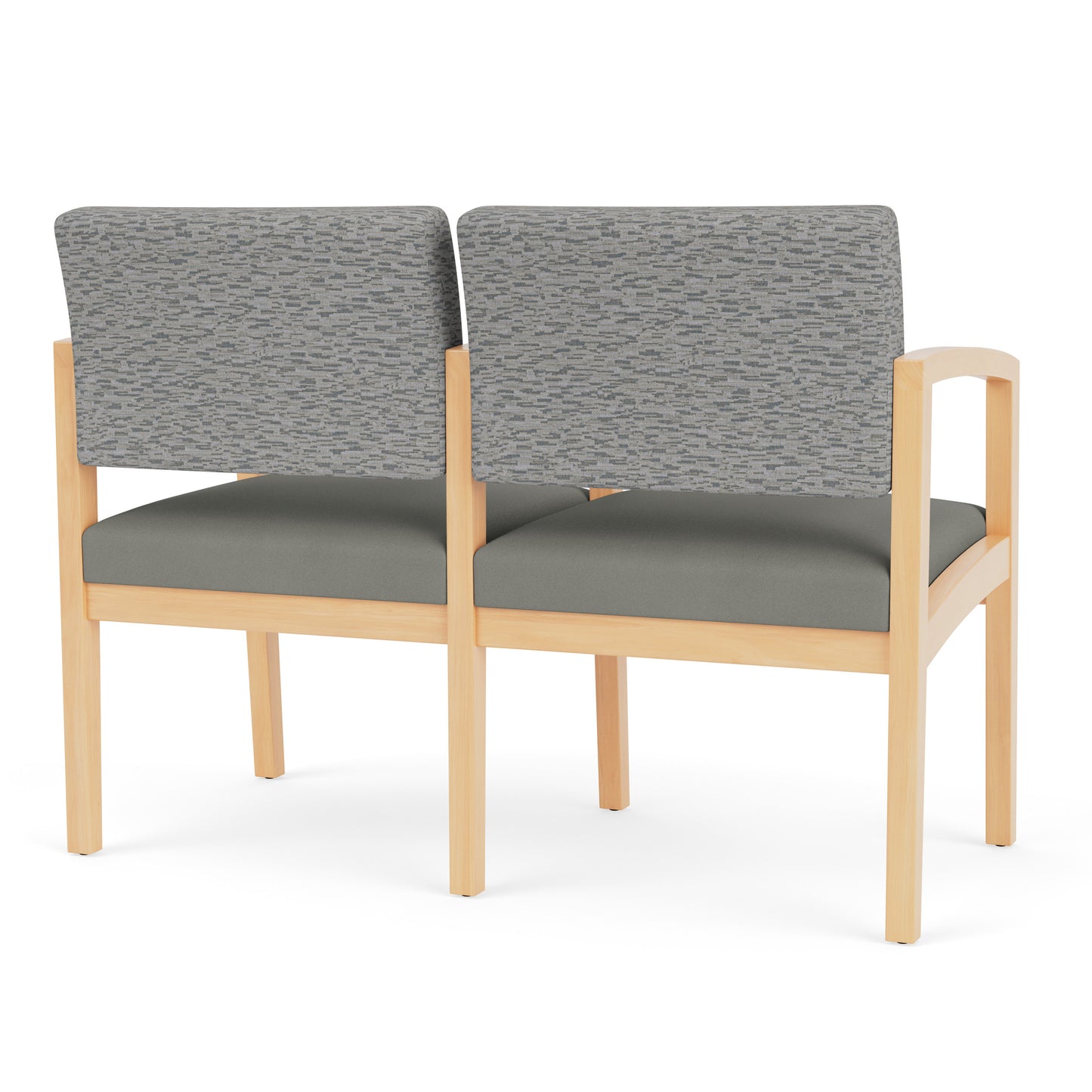 Lenox Wood Waiting Reception 2 Seat Tandem Seating Wood Frame