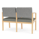 Lenox Wood Waiting Reception 2 Seat Tandem Seating Wood Frame