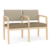 Lenox Wood Waiting Reception 2 Seat Tandem Seating Wood Frame