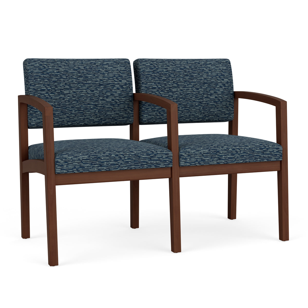 Lenox Wood Waiting Reception 2 Seat Tandem Seating Wood Frame