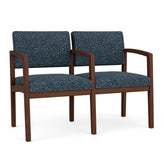 Lenox Wood Waiting Reception 2 Seat Tandem Seating Wood Frame