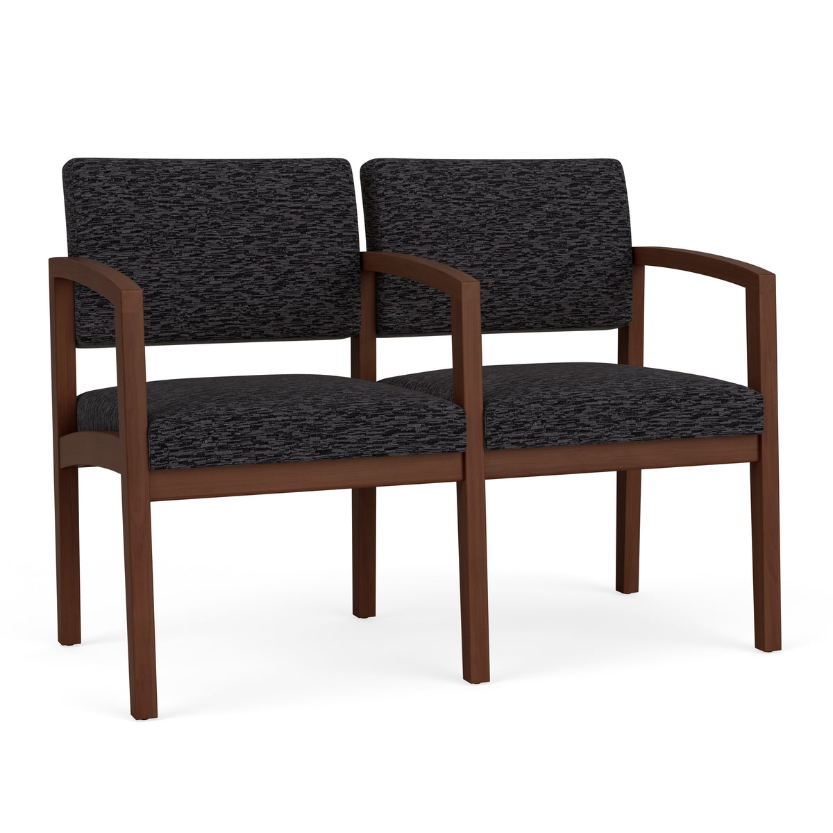 Lenox Wood Waiting Reception 2 Seat Tandem Seating Wood Frame