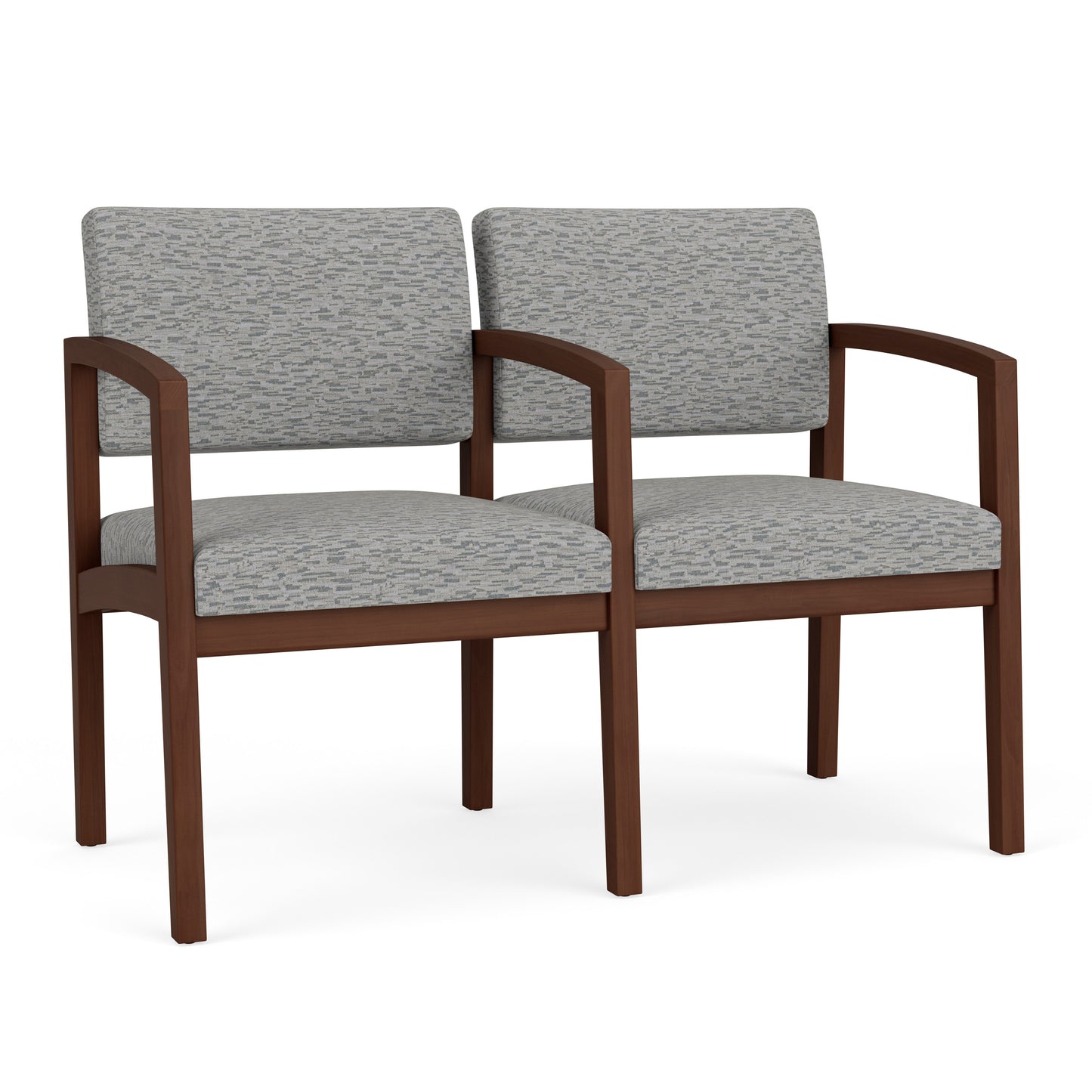 Lenox Wood Waiting Reception 2 Seat Tandem Seating Wood Frame