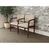 Lenox Wood Waiting Reception 2 Seat Tandem Seating Wood Frame