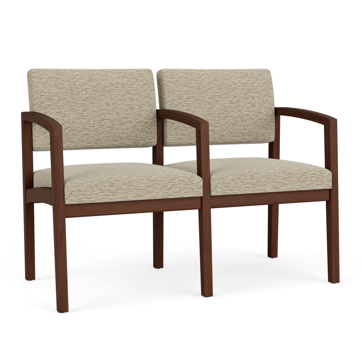 Lenox Wood Waiting Reception 2 Seat Tandem Seating Wood Frame