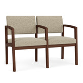 Lenox Wood Waiting Reception 2 Seat Tandem Seating Wood Frame