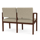 Lenox Wood Waiting Reception 2 Seat Tandem Seating Wood Frame