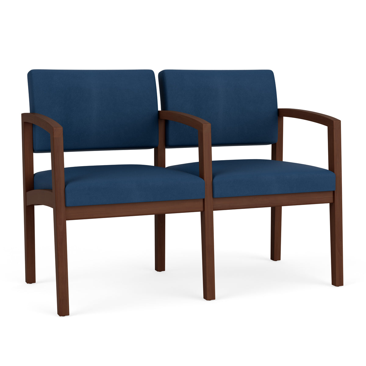 Lenox Wood Waiting Reception 2 Seat Tandem Seating Wood Frame