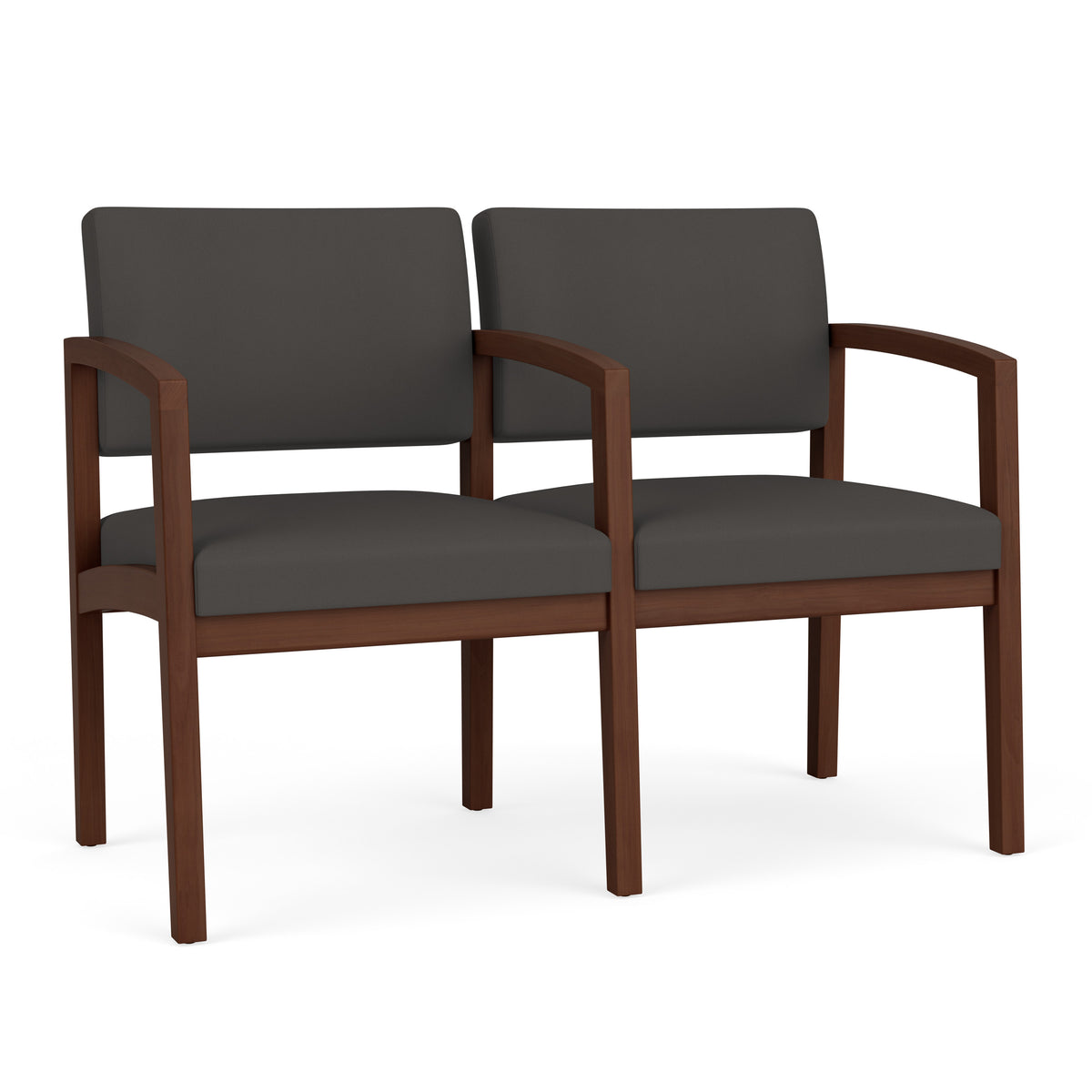 Lenox Wood Waiting Reception 2 Seat Tandem Seating Wood Frame