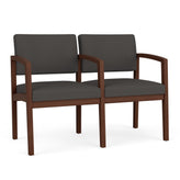 Lenox Wood Waiting Reception 2 Seat Tandem Seating Wood Frame