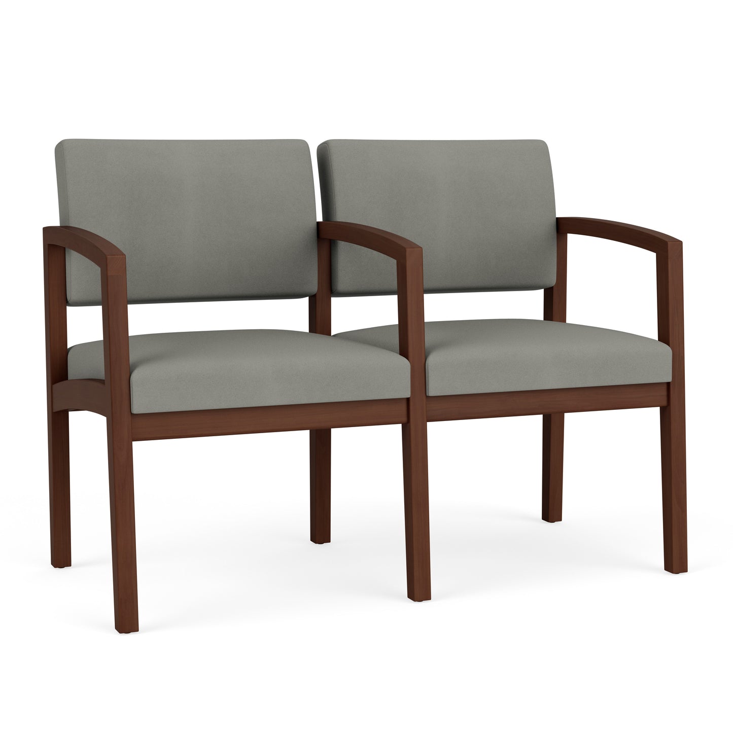 Lenox Wood Waiting Reception 2 Seat Tandem Seating Wood Frame