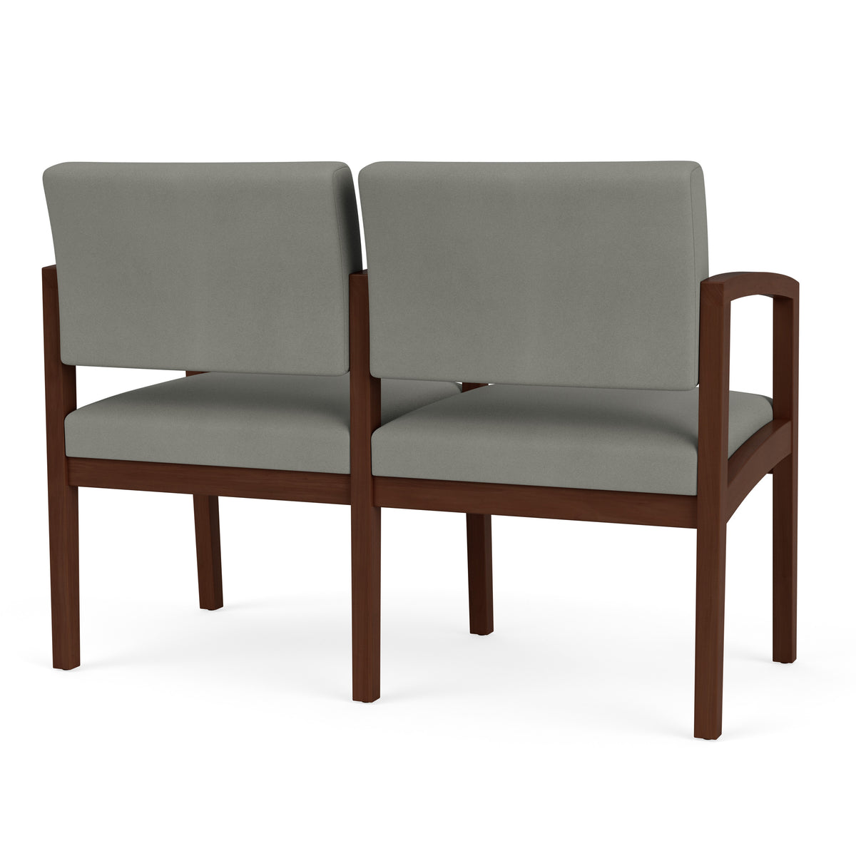 Lenox Wood Waiting Reception 2 Seat Tandem Seating Wood Frame