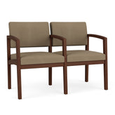 Lenox Wood Waiting Reception 2 Seat Tandem Seating Wood Frame