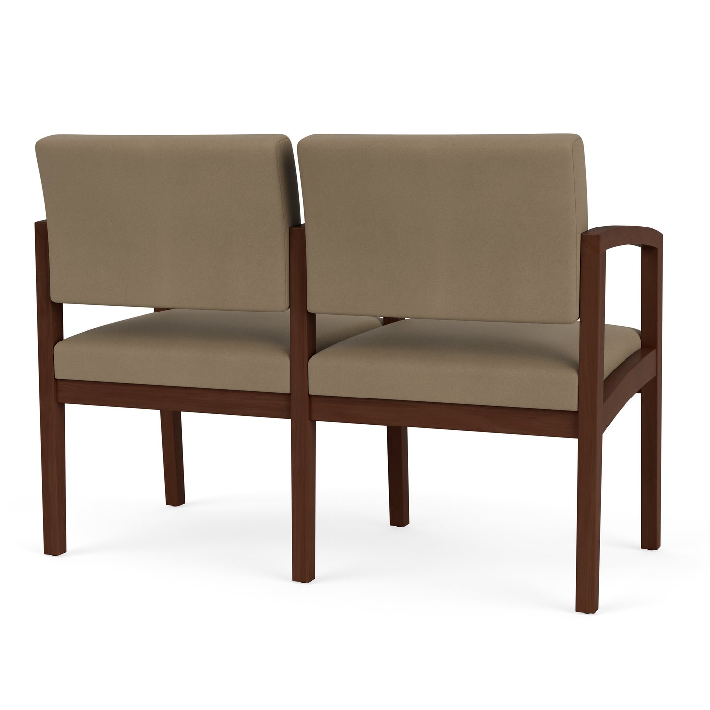 Lenox Wood Waiting Reception 2 Seat Tandem Seating Wood Frame