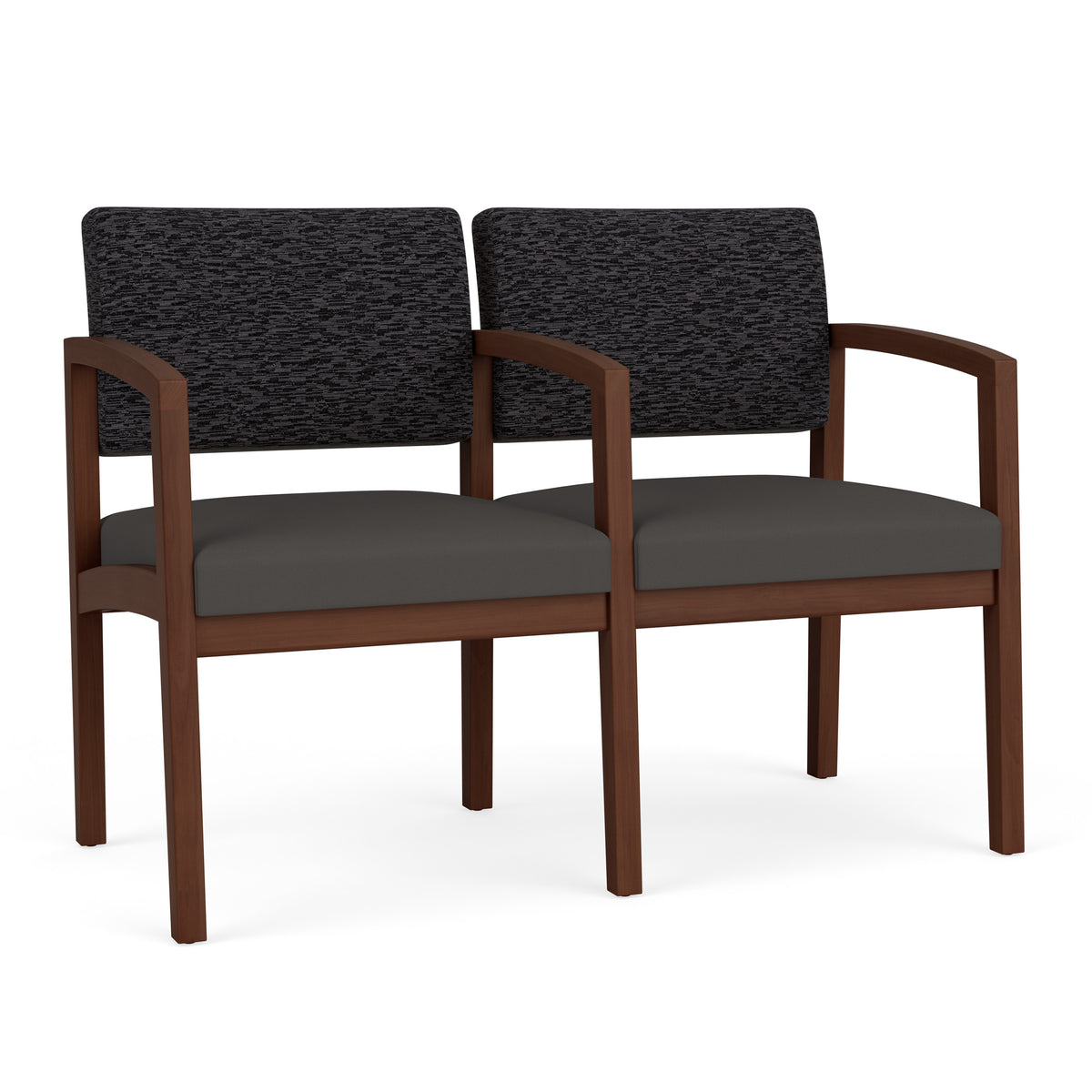 Lenox Wood Waiting Reception 2 Seat Tandem Seating Wood Frame
